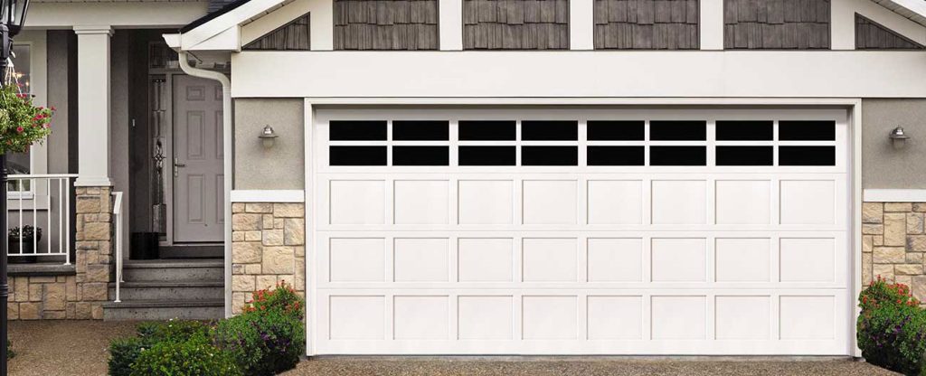 white garage door