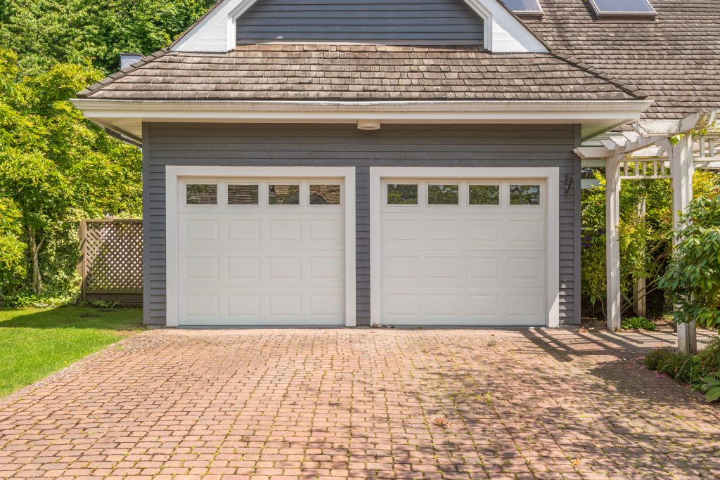 New white garage doors in San Antonio, Texas