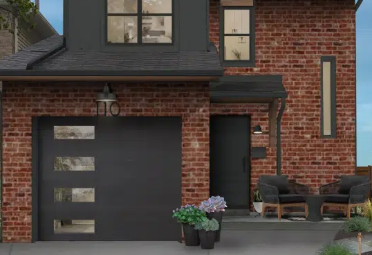 Black Garage Doors with Windows